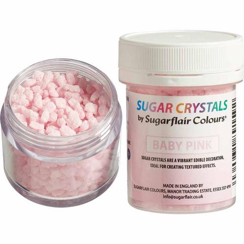 Sugarflair Suikerkristallen Baby Roze 40g, Hobby en Vrije tijd, Taarten en Cupcakes maken, Nieuw, Verzenden