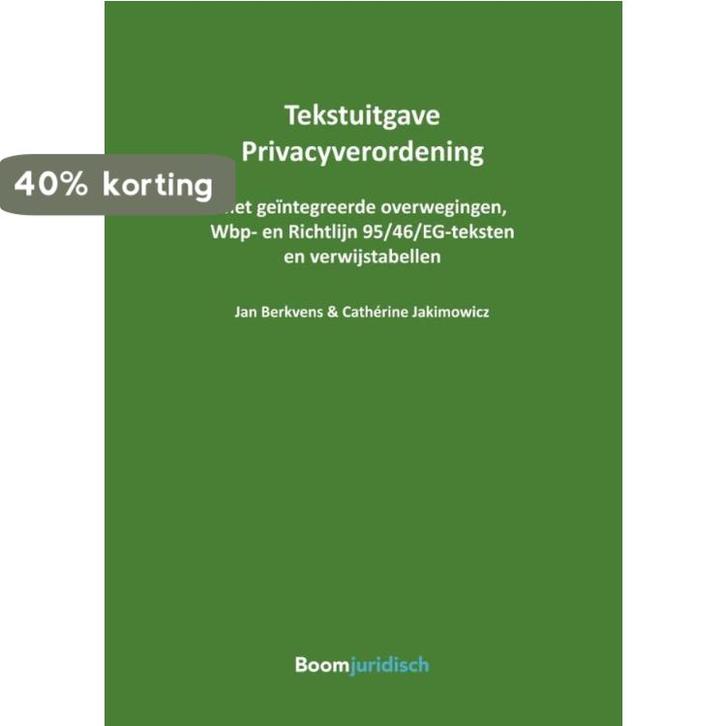 Tekstuitgave privacyverordening / Boom Juridische, Boeken, Wetenschap, Gelezen, Verzenden