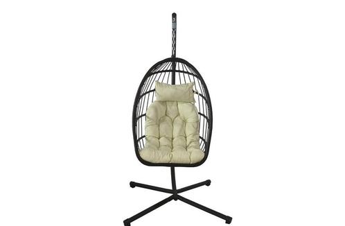 Zwarte Inklapbare Hangstoel - 60% Korting! | Retourdeal v..., Huis en Inrichting, Stoelen, Zwart, Nieuw, Ophalen of Verzenden