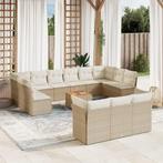 vidaXL 14-delige Loungeset met kussens poly rattan beige, Tuin en Terras, Verzenden, Nieuw, Rotan, Loungeset