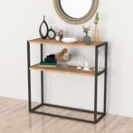 [en.casa] Console tafel Hemsedal sidetable 90x90x33,5 cm eik, Verzenden, Nieuw