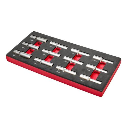 Set van 12 lange metrische doppen met 1/2 inch aansluiting, Doe-het-zelf en Verbouw, Gereedschapskisten, Ophalen of Verzenden