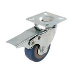 Fixman Zwenkwiel rubber met rem - diameter 50 mm - blauw..., Doe-het-zelf en Verbouw, Zwenkwielen, Ophalen of Verzenden, Nieuw