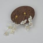 Statement oorbellen goud met parelmoer nieuw, Sieraden, Tassen en Uiterlijk, Oorbellen, Overige materialen, Hangers, Verzenden