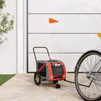 vidaXL Hondenfietstrailer oxford stof en ijzer oranje en, Dieren en Toebehoren, Verzenden, Nieuw