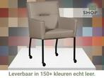 Leren eetkamerstoel Lucky - Toledo Khaki (taupe/bruin), Nieuw, Leer, Ophalen of Verzenden, Eén