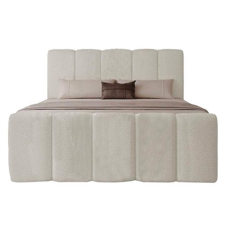 Boxspringbed Manitoba - Bouclé stof - 180 x 200 cm - Incl. O, Huis en Inrichting, Slaapkamer | Boxsprings, Nieuw, Verzenden