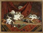Cornellis Raaphorst (1875-1954) - Moeder kat met haar jongen
