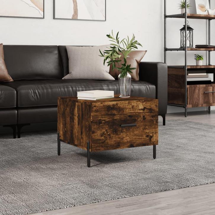 vidaXL Salontafel 50x50x40 cm bewerkt hout gerookt, Huis en Inrichting, Tafels | Salontafels, 50 tot 100 cm, Nieuw, Overige houtsoorten
