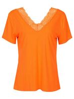 Shirt Kant Oranje, dames top korte mouwen oranje, Nieuw, Verzenden
