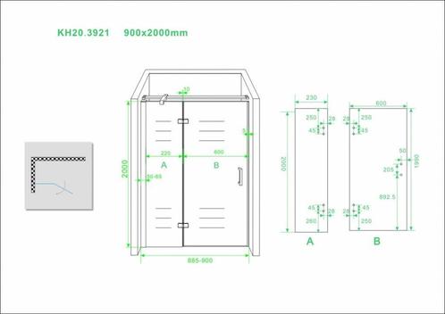 Wiesbaden nis swingdeur + vast paneel 90 (60-30) x 200 NANO, Doe-het-zelf en Verbouw, Sanitair, Ophalen of Verzenden