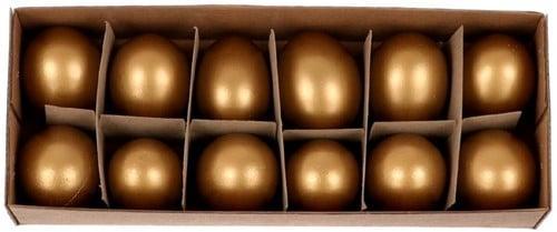 Kippeneieren Goud 12 stuks, Huis en Inrichting, Woonaccessoires | Kunstplanten en Kunstbloemen, Nieuw, Ophalen of Verzenden