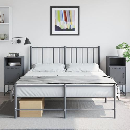 vidaXL Nachtkastjes 2 st 36x39x78 cm staal antracietkleurig, Huis en Inrichting, Slaapkamer | Nachtkastjes, Nieuw, Metaal of Aluminium