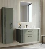 Badmeubel Bari 100cm mat groen  met ledspiegel, Ophalen, Nieuw