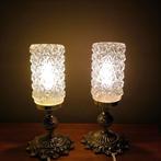 Lamp - Glas, Metaal - Set vintage tafellampen - vergulde, Antiek en Kunst