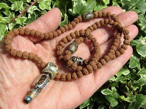 Multi-Dzi Rudraksha (108) Meditatie Mala met Vajra Metaal, Verzamelen, Mineralen en Fossielen