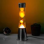Lavalamp zilver met oranje lava, Verzenden, Nieuw