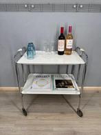 Serveerwagen - Chroom, Metaal, kunststof - Vintage
