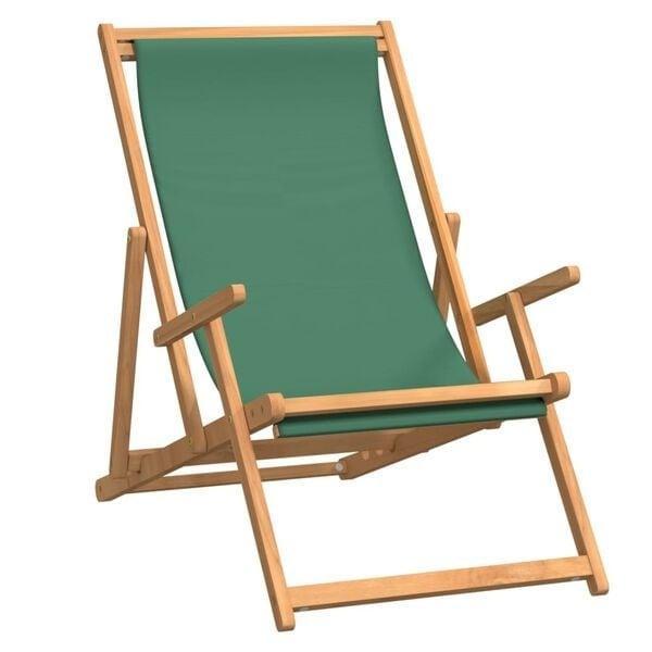 Iconische Groene Strandstoel | OP = OP | Massief Teakhout, Tuin en Terras, Tuinstoelen, Inklapbaar, Nieuw, Teakhout, Ophalen of Verzenden