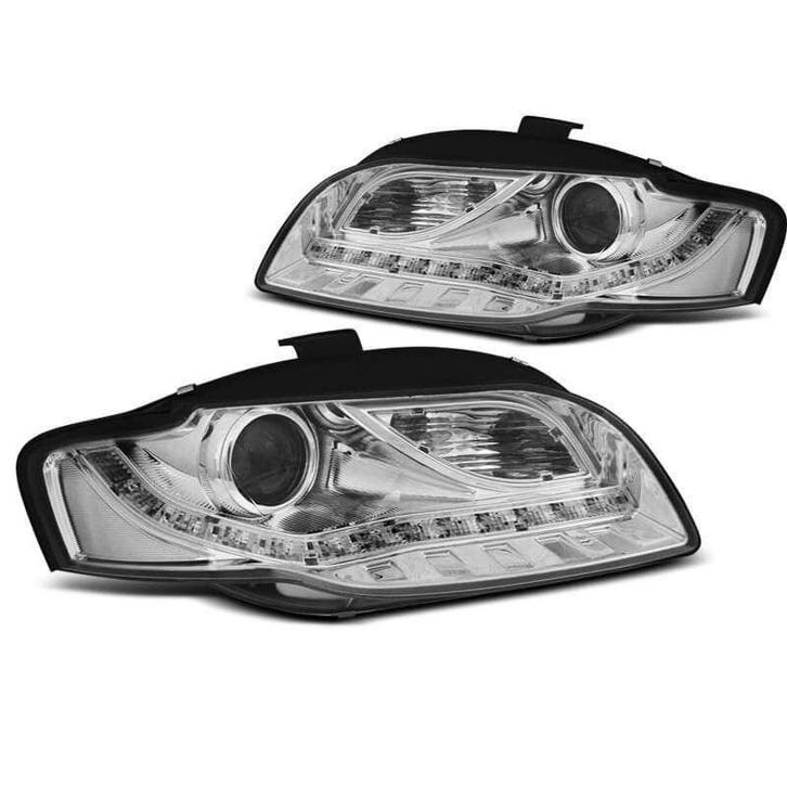 Audi A4 B7 04-08 LED indicator Chrome LED koplamp units, Auto-onderdelen, Verlichting, Nieuw, Audi, Verzenden