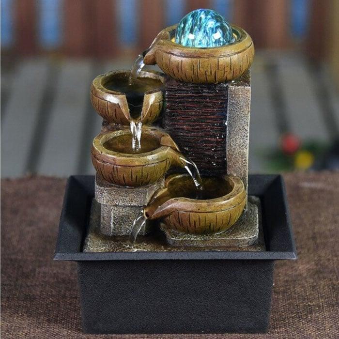 Mini Sier Waterval Feng Shui - LED Fontein Decor Ornament, Tuin en Terras, Tuinwanddecoratie, Nieuw, Verzenden