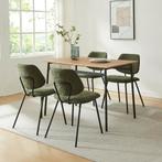 Eetkamerstoel Köma set van 6 donkergroen en zwart [en.casa], Huis en Inrichting, Stoelen, Verzenden, Nieuw