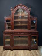 Credenza - Glas, Mahonie, Brons, IJzer, Messing - Credenza, Antiek en Kunst