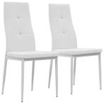 vidaXL Eetkamerstoelen 2 st kunstleer wit, Huis en Inrichting, Stoelen, Verzenden, Nieuw, Wit