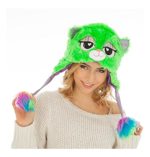 Muts Fluffy Kat Fluor Groen, Hobby en Vrije tijd, Feestartikelen, Nieuw, Ophalen of Verzenden