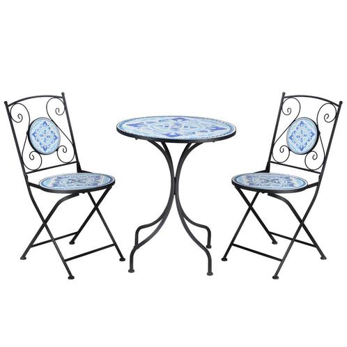 TRUUSK Tuin Zitgroep Bistro-Set Voor 2 Personen Ø 61 Cm Met, Tuin en Terras, Overige Tuin en Terras, Nieuw, Verzenden