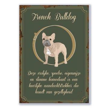 French Bulldog Vintage Deco bord beschikbaar voor biedingen