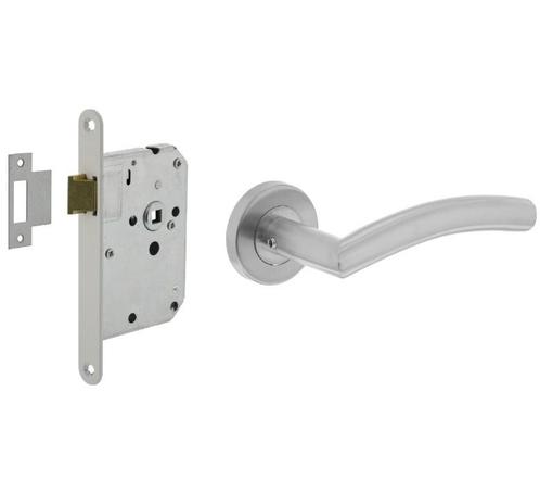 Intersteel deurbeslag set loopslot wit + deurklink Lisa 90°, Doe-het-zelf en Verbouw, Hang- en Sluitwerk, Verzenden