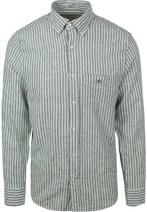 Gant Casual Overhemd Streep Linnen Groen maat M Heren, Verzenden, Nieuw, Groen, Gant