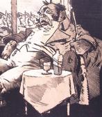 Spotprent John Bull als Engeland doet niet mee met offens..., Antiek en Kunst, Verzenden