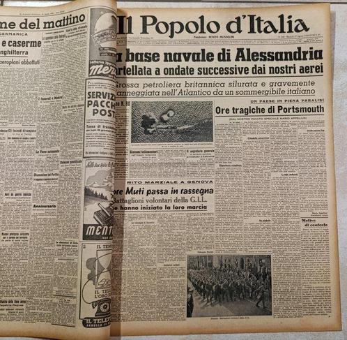 Benito Mussolini - Il Popolo dItalia. Lotto 10 giornali, Antiek en Kunst, Antiek | Boeken en Bijbels