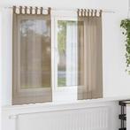 vidaXL Gordijnen voile met lussen 2 st 140x175 cm lichtbruin, Verzenden, Nieuw, Bruin