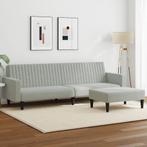 vidaXL 2-delige Loungeset fluweel lichtgrijs, Verzenden, Nieuw, Vierpersoons of meer, Stof