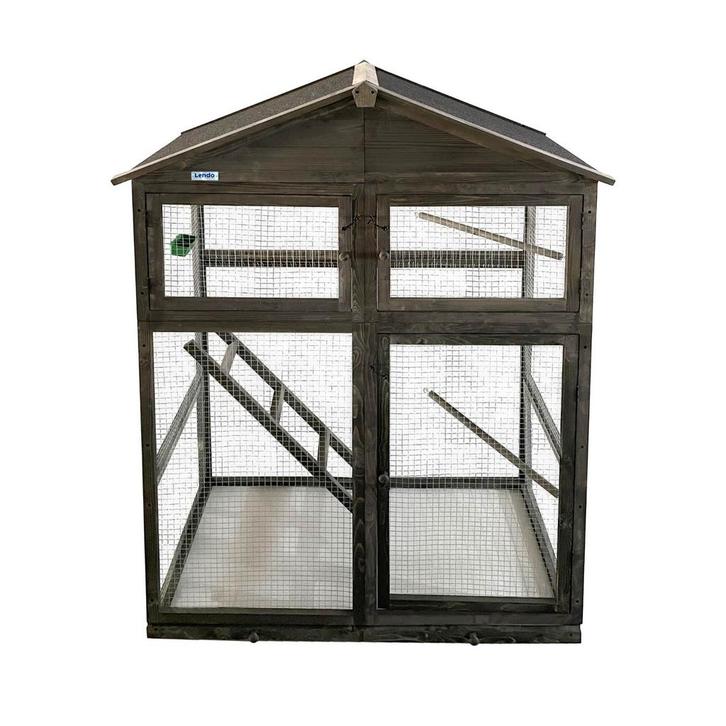 Volière | Vogelkooi | Vogelhok | 115x58x164cm | Grijs | Hout, Dieren en Toebehoren, Vogels | Hokken en Kooien, Nieuw, Verzenden