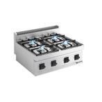GGM Gastro | Gasfornuis - 14 kW - 4-pits | GHK66-E | GHK66-E, Witgoed en Apparatuur, Fornuizen, Verzenden, Nieuw, Inbouw