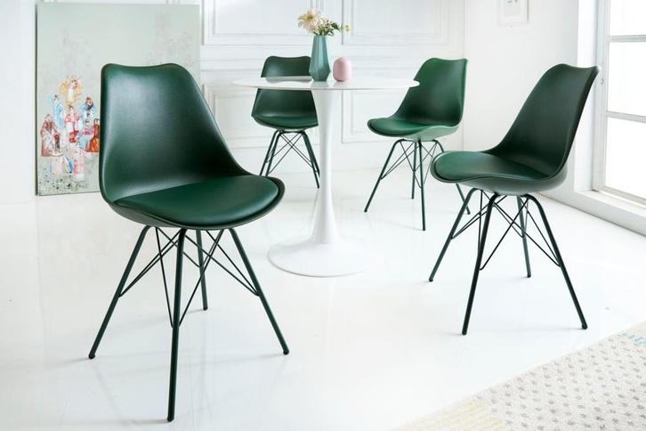 Retro stoel SCANDINAVIA MEESTERSTUK donkergroen - 42037, Huis en Inrichting, Stoelen, Ophalen of Verzenden