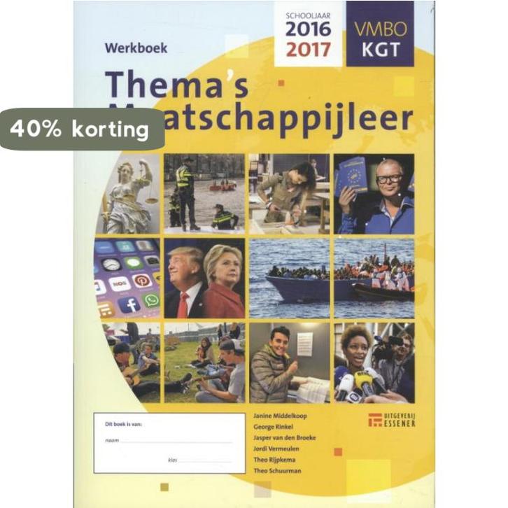 Themas maatschappijleer 2016-2017 werkboek KGT, Boeken, Schoolboeken, Gelezen, Verzenden
