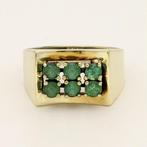 Ring - 14 karaat Geel goud Smaragd, Sieraden, Tassen en Uiterlijk, Ringen, Nieuw