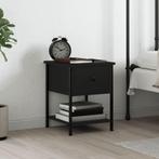 vidaXL Nachtkastje 34x35,5x45 cm bewerkt hout zwart, Huis en Inrichting, Minder dan 45 cm, Verzenden, Nieuw, Minder dan 55 cm