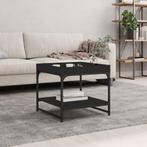 vidaXL Salontafel 49,5x49,5x45 cm bewerkt hout zwart, Minder dan 50 cm, 50 tot 100 cm, Verzenden, Nieuw