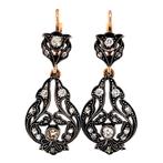 Roségouden oorhangers met diamant 14 krt/925, Ophalen of Verzenden, Nieuw