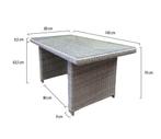 Ibiza XL lounge-diningtafel 140x80xH70 cm wit grijs, Tuin en Terras, Tuintafels, Ophalen of Verzenden, Nieuw, Wicker