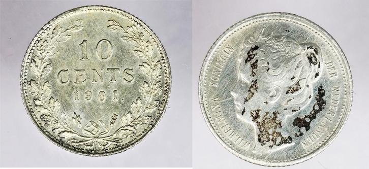 The Netherlands 10 Cent 1901 Sch884, Postzegels en Munten, Munten | Europa | Niet-Euromunten, Verzenden