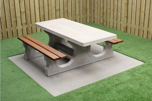 Rockwood® Betonnen Picknickset DeLuxe Rolstoeltoegankelijk, Tuin en Terras, Picknicktafels, Nieuw, Hout, Rechthoekig, Ophalen of Verzenden