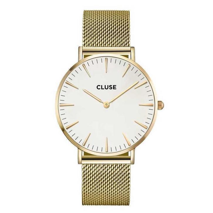Cluse Boho Chic Mesh White, Gold Colour, Sieraden, Tassen en Uiterlijk, Horloges | Dames, Verzenden