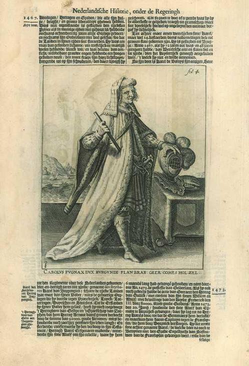 Portrait of Charles the Bold, Duke of Burgundy, Antiek en Kunst, Kunst | Etsen en Gravures